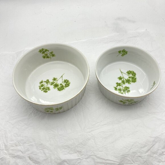 Andrea By Sadek Cookware Set Parsley  7 3/8 & 6” Souffle Casserole Oven To Table - Picture 3 of 16